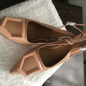 NEW Ornament Amberlight Leather Slingback Heels